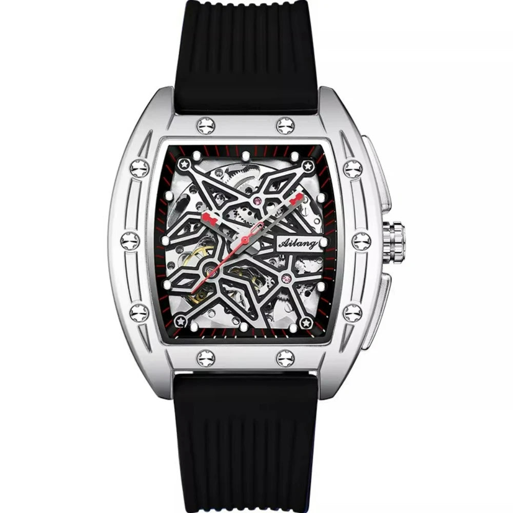 AILANG Men's Tonneau Automatic Mechanical Watch – clasp detail