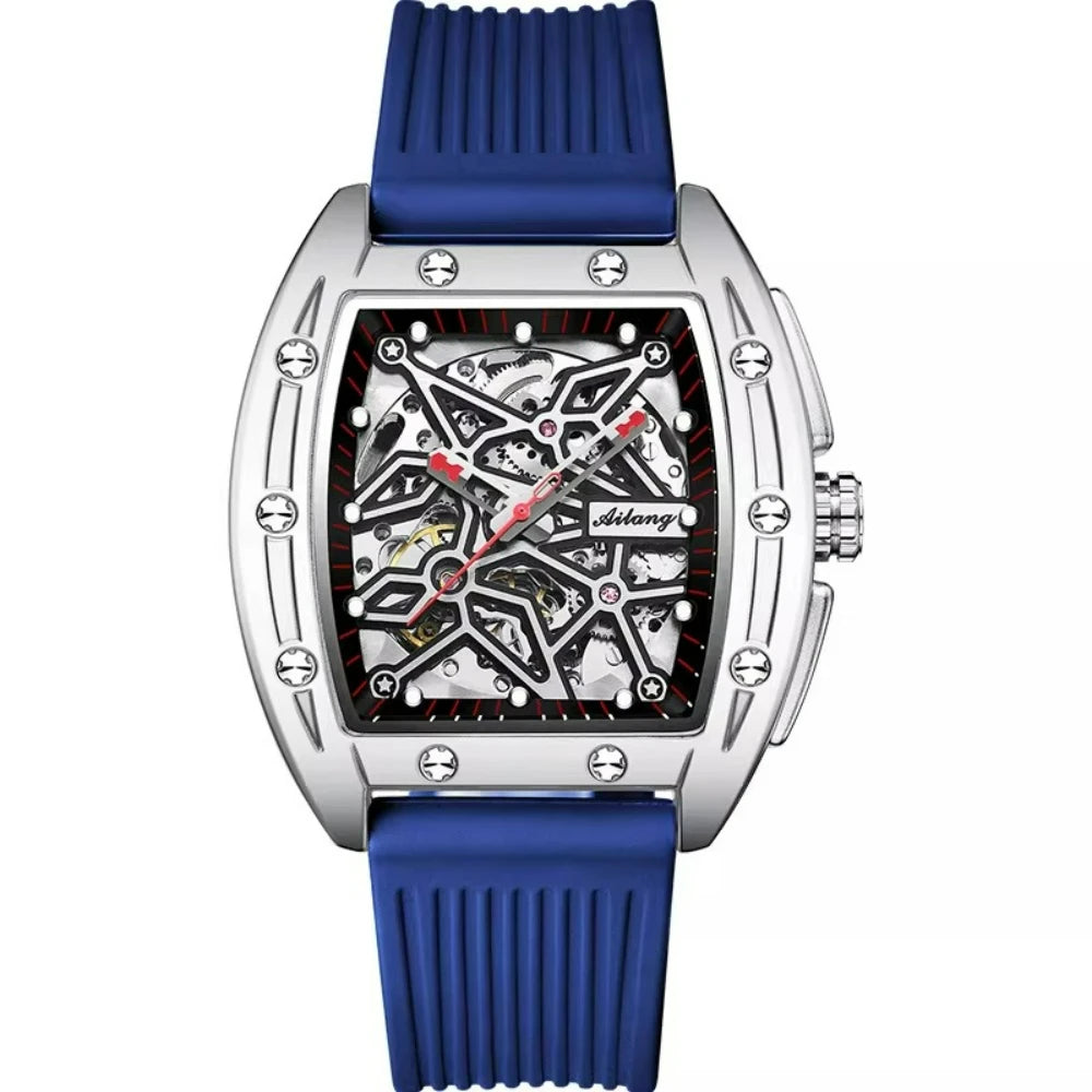AILANG Men's Tonneau Automatic Mechanical Watch – mechanical detail